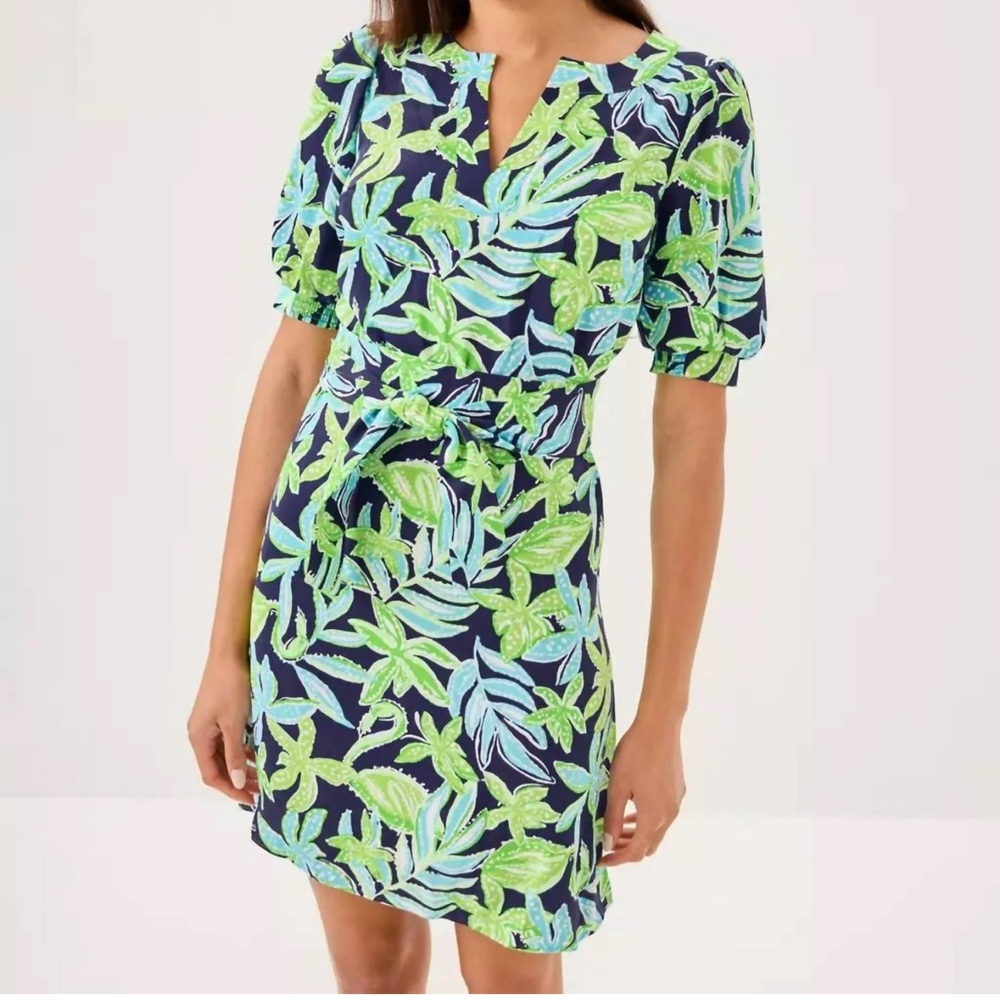 *NWT* Lilly Pulitzer Olivine Short Sleeve Belted Dress in Tropical Tango